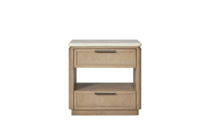 Two Drawer Nightstand with Oak Veneer Drawer Fronts