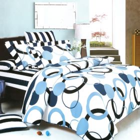 Blancho Bedding - [Artistic Blue] 100% Cotton 7PC MEGA Duvet Cover Set (King Size)