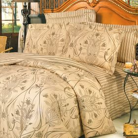 Blancho Bedding - [Love of Coffee] 100% Cotton 4PC Duvet Cover Set (King Size)(Comforter not included)