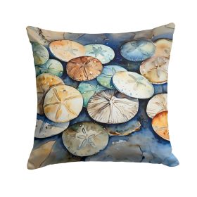 Sand Dollars Throw Pillow Machine Washable, Indoor Outdoor Decorative Pillow for Couch, Bed or Patio, 14Hx14W
