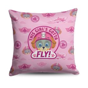 Paw Patrol Skye Badge Pattern Throw Pillow 18 x 18 inches