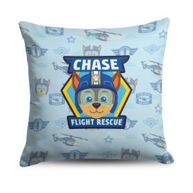 Paw Patrol Chase Badge Pattern Throw Pillow 18 x 18 inches