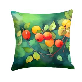 Missouri Hawthorns in Watercolor Throw Pillow Machine Washable, Indoor Outdoor Decorative Pillow for Couch, Bed or Patio, 18Hx18W